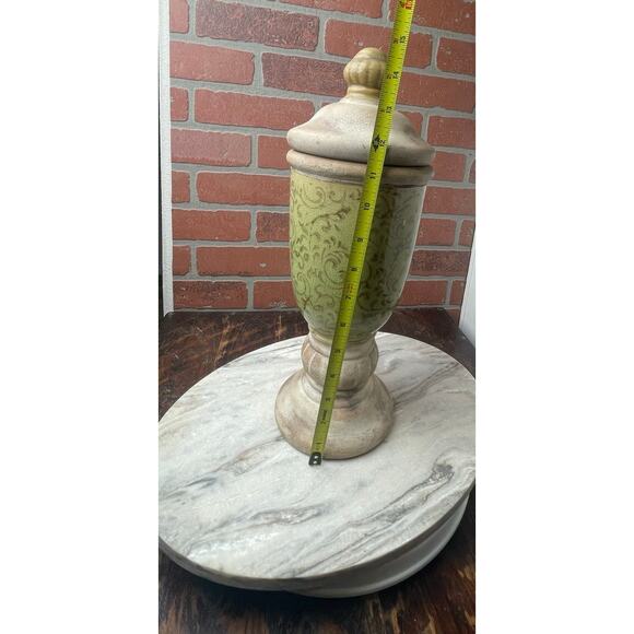 TII Collections Ceramic Urn Canister Green Crackle Glaze 17" - Picture 3 of 8